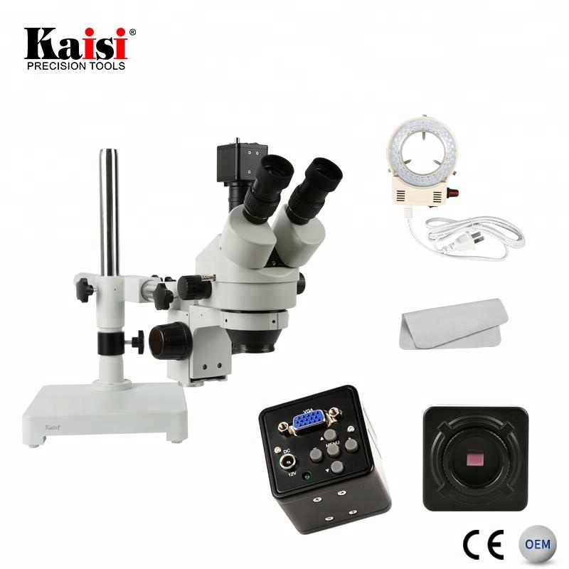 Kaisi 7X-45X Digital Zoom PCB  - Trinocular Stereo Microscope 7X-45X ulasan dan harga